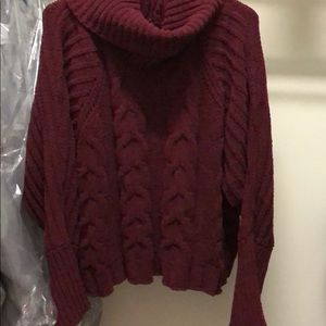 Charlotte Russe burgundy cowl neck sweater